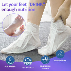 CRISTALBOX Moisturizing Foot Mask packaging with ingredients