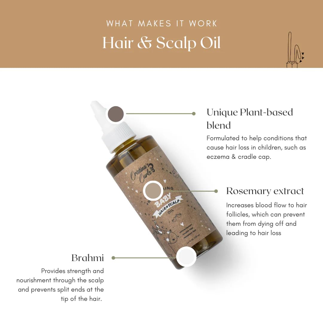 Cristina's Curls lightweight scalp oil bottle close-up