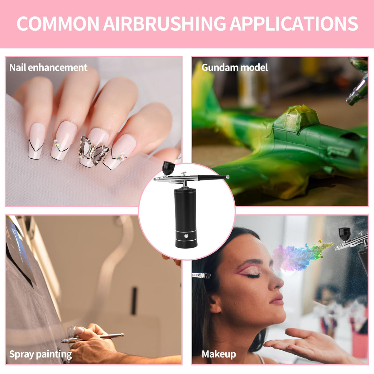 crpen Airbrush Kit USB charging cable and battery