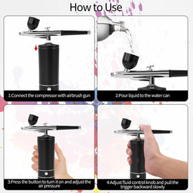 crpen Airbrush Kit with cleaning brushes and unblocking needles