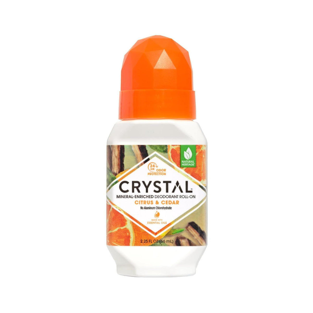 Crystal Essence Mineral Deodorant Roll-On Citrus & Cedar front view