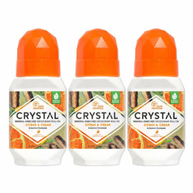 Crystal Essence Mineral Deodorant Roll-On Citrus & Cedar front view