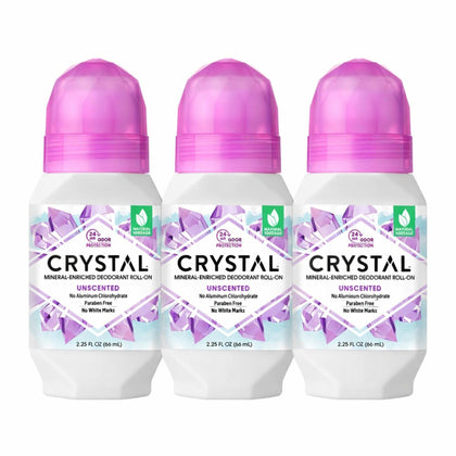 Crystal Essence Mineral Deodorant Roll-On Unscented front view