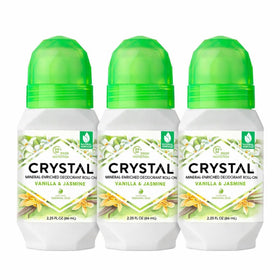 Crystal Essence Mineral Deodorant Roll-On Vanilla + Jasmine front view
