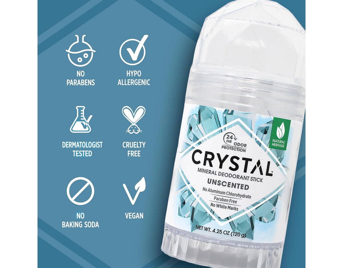 Crystal Essence Mineral Deodorant Stick with eco-friendly packaging