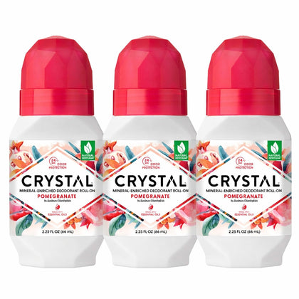 Crystal Essence Pomegranate Deodorant Roll-On front view