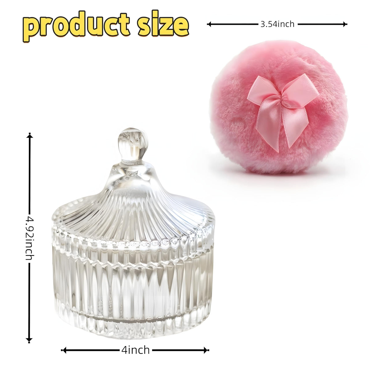 Crystal glass container for powder puffs from Habitable tree