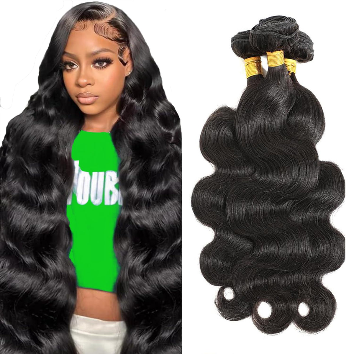 CSCHS 12A Body Wave Human Hair Bundles front view