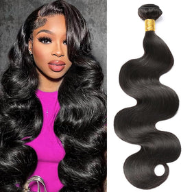 CSCHS 22 Inch Body Wave Human Hair Extensions in Natural Black