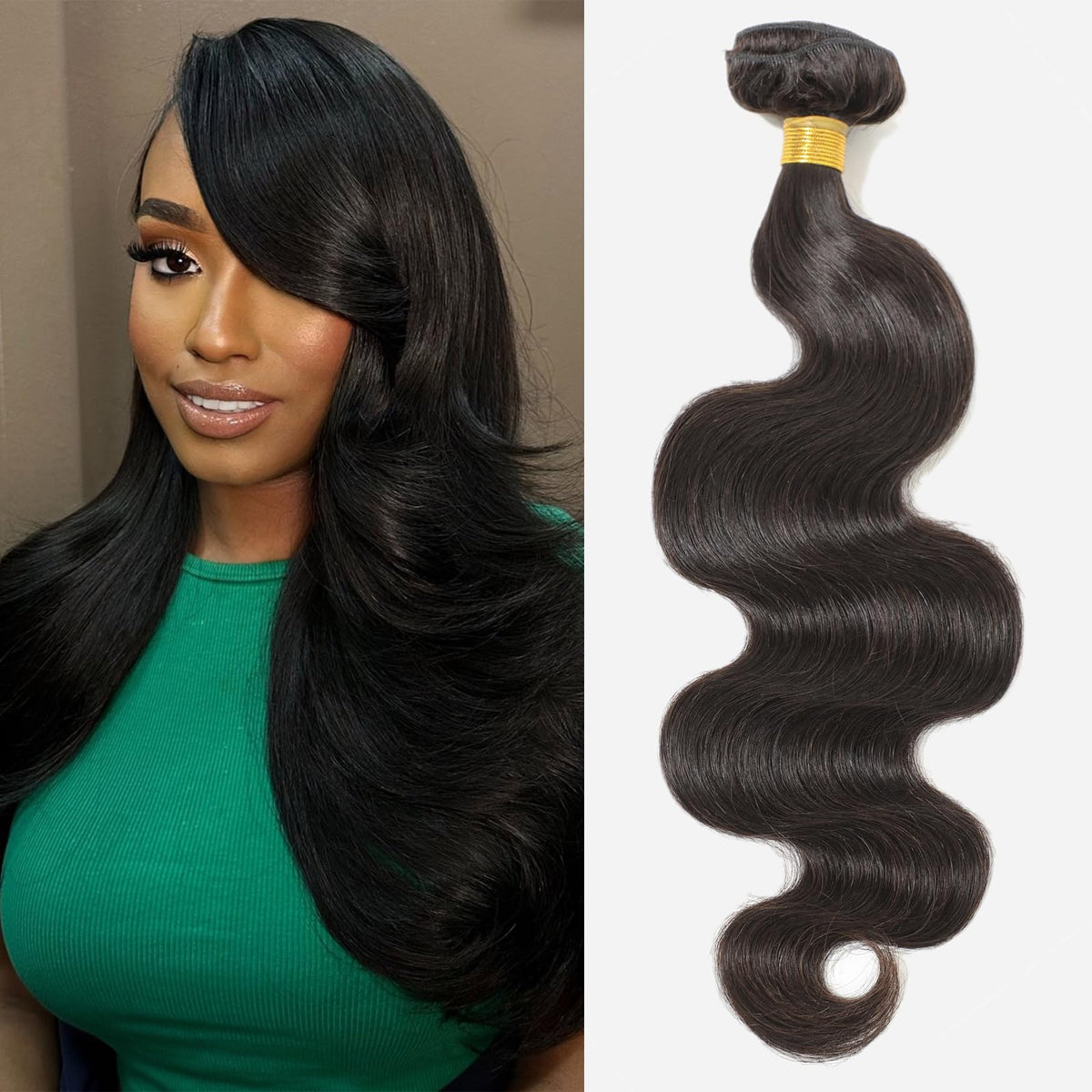 CSCHS Body Wave Bundles 20 Inch Natural Black front view