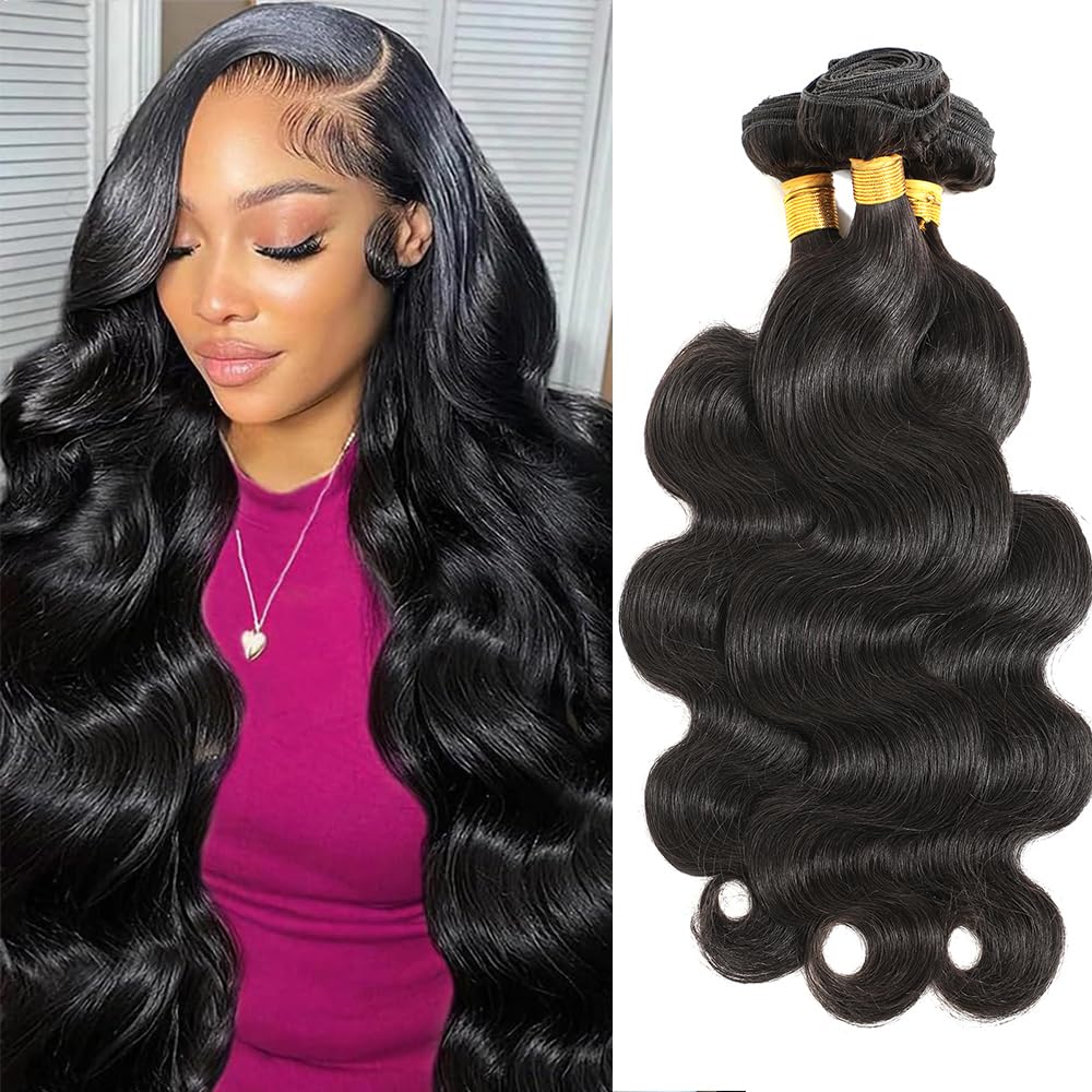 CSCHS Body Wave Bundles 20 Inch natural black hair