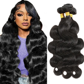 CSCHS Body Wave Bundles 28 Inch Natural Black front view