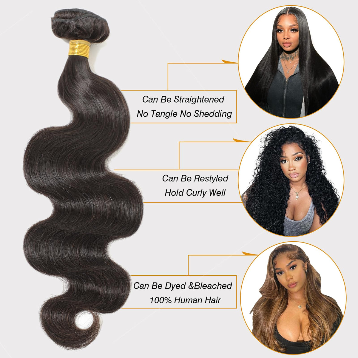 CSCHS Body Wave Bundles close-up of texture