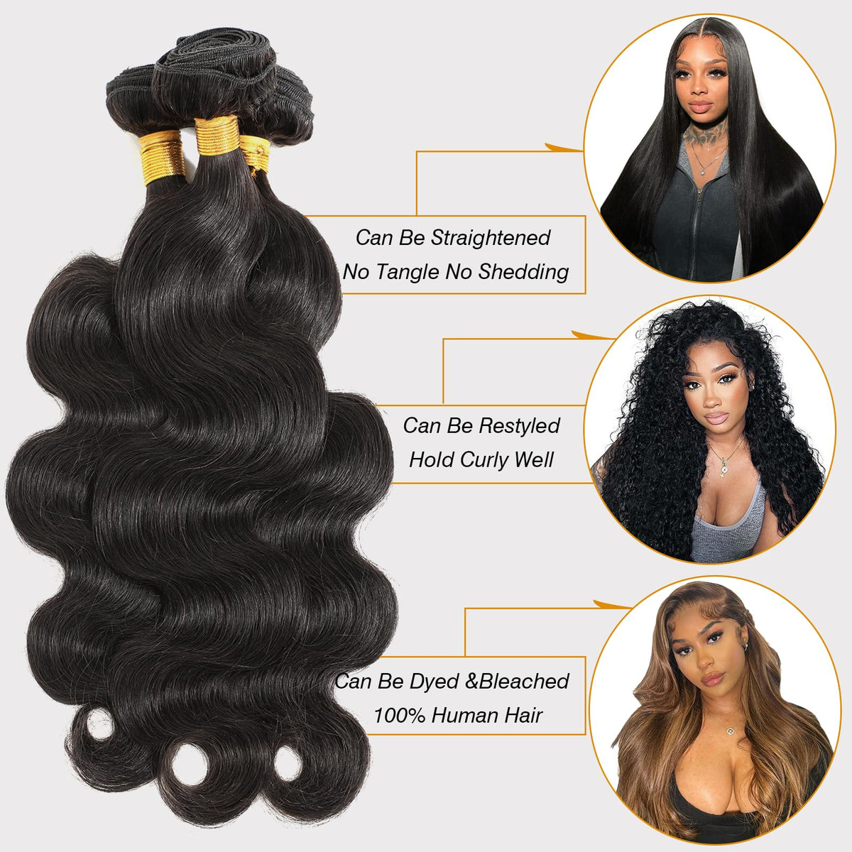 CSCHS Body Wave Hair Bundles packaging