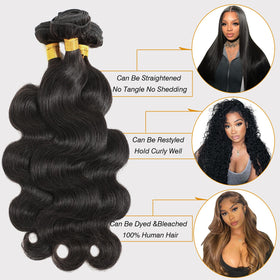 CSCHS Body Wave Human Hair Bundle 24 Inch side view