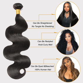 CSCHS Body Wave Human Hair Bundle close-up texture