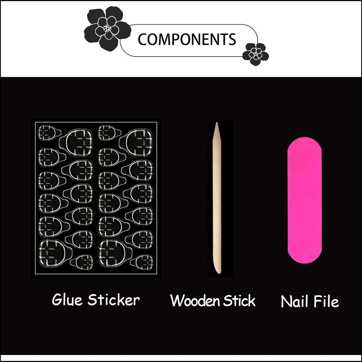 CTTHNBD floral press on nails in a stylish arrangement