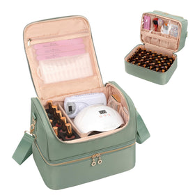 CUBETASTIC Nail Polish Organizer Case front view with various nail polish bottles