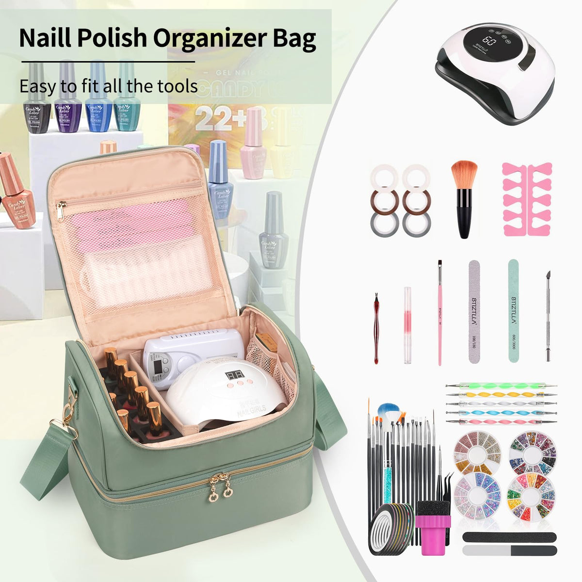 CUBETASTIC Nail Polish Organizer Case in pink colour option