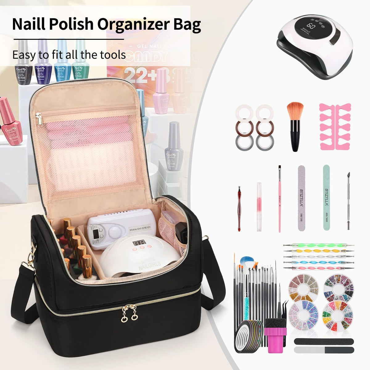 CUBETASTIC Nail Polish Organizer in lifestyle setting
