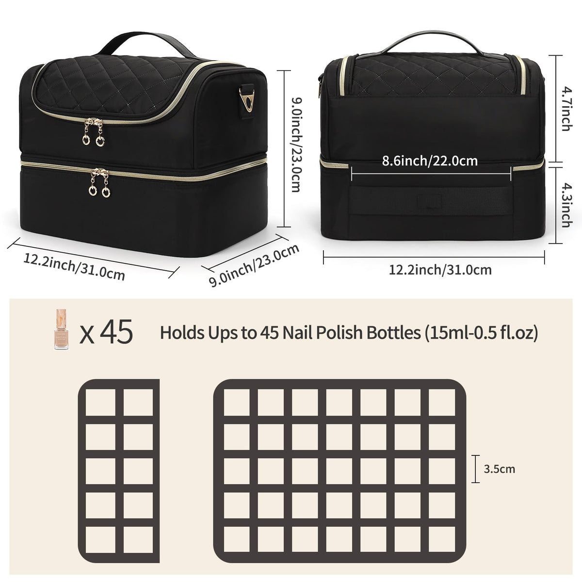 CUBETASTIC Nail Polish Organizer showing double-layer design
