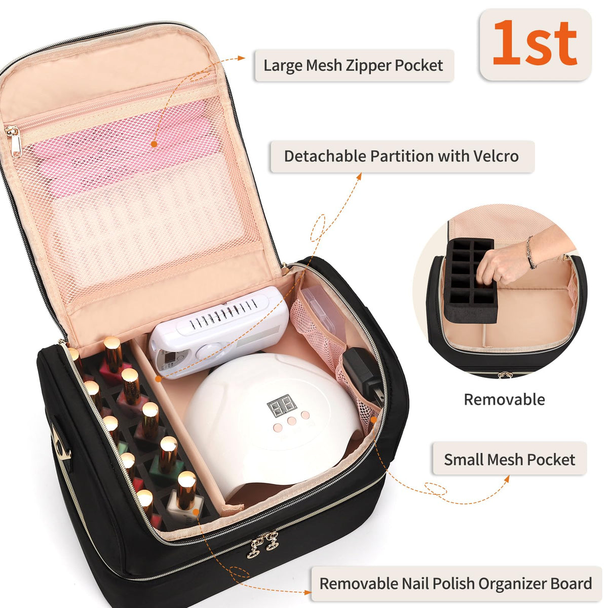 CUBETASTIC Nail Polish Organizer with 10-slot nail polish board