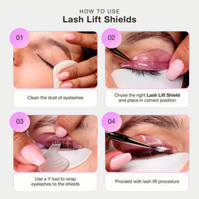 CURACORO Lash Lift Shields with lash glue for secure application
