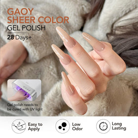 Curing GAOY gel polish under UV light for drying