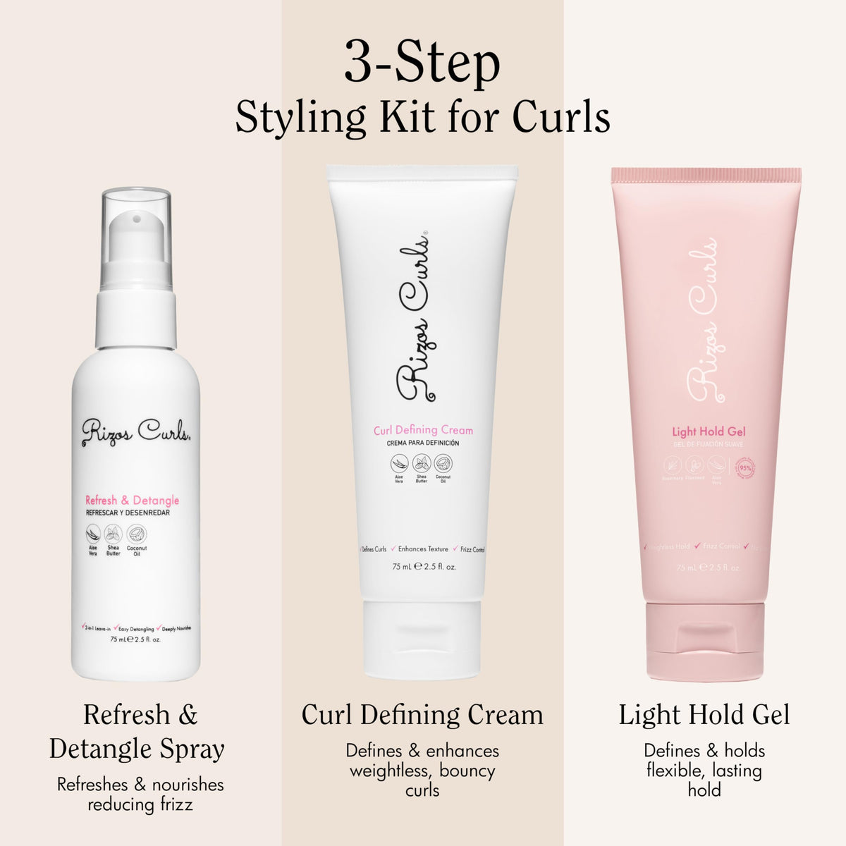 Curl Defining Cream from Rizos Curls in a clear container
