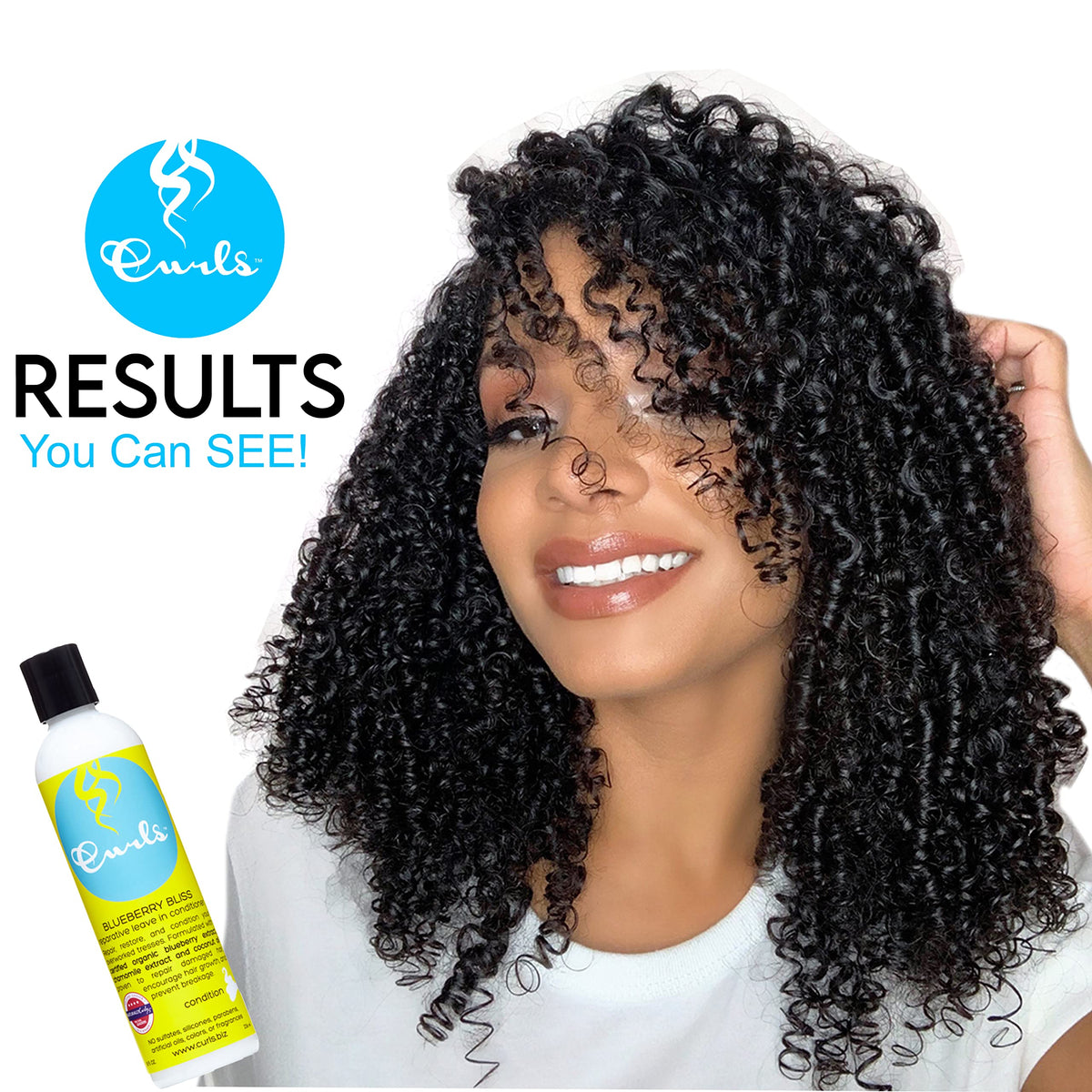 Curls Blueberry Bliss Leave In Conditioner 12 oz back view