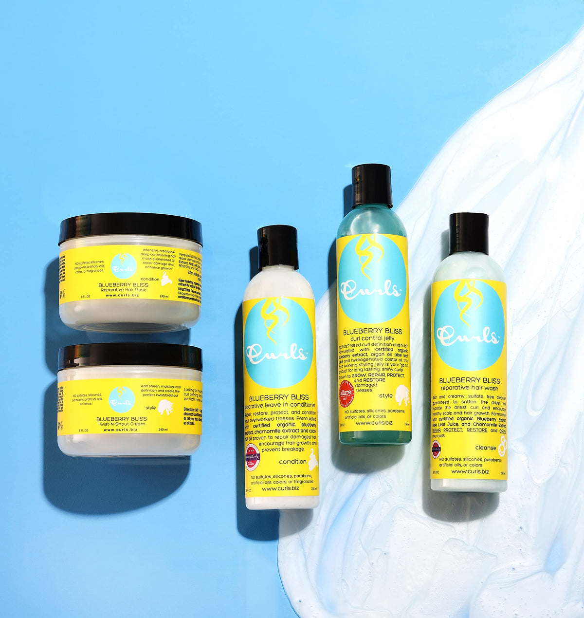 Curls Blueberry Bliss Leave In Conditioner 12 oz with blueberries and coconut
