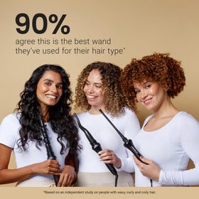 CURLSMITH Defrizzion Curl Reviving Wand temperature settings display