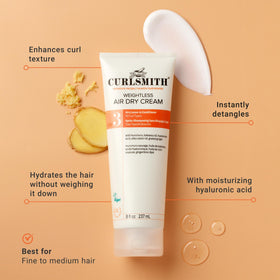CURLSMITH Weightless Air Dry Cream back view with ingredient list