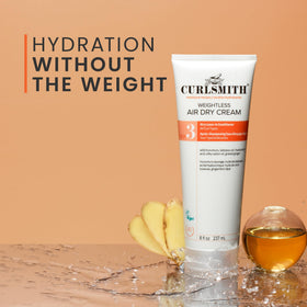CURLSMITH Weightless Air Dry Curl Cream 8oz with styling tools
