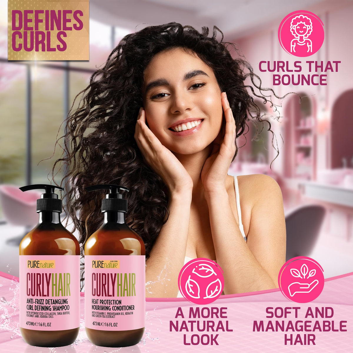 Curly Hair Conditioner demonstrating smooth application