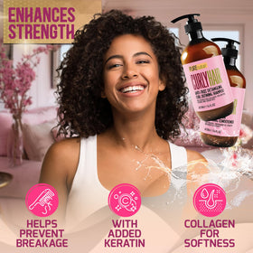 Curly Hair Shampoo and Conditioner Set lifestyle scene