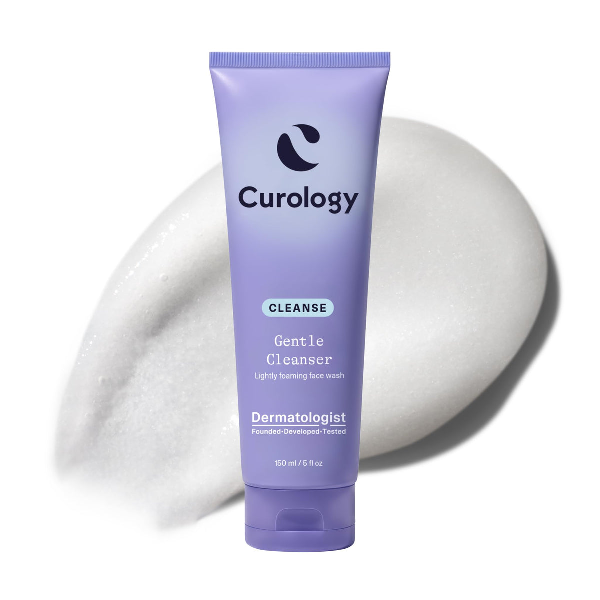 Curology Gentle Face Wash front view with pump dispenser