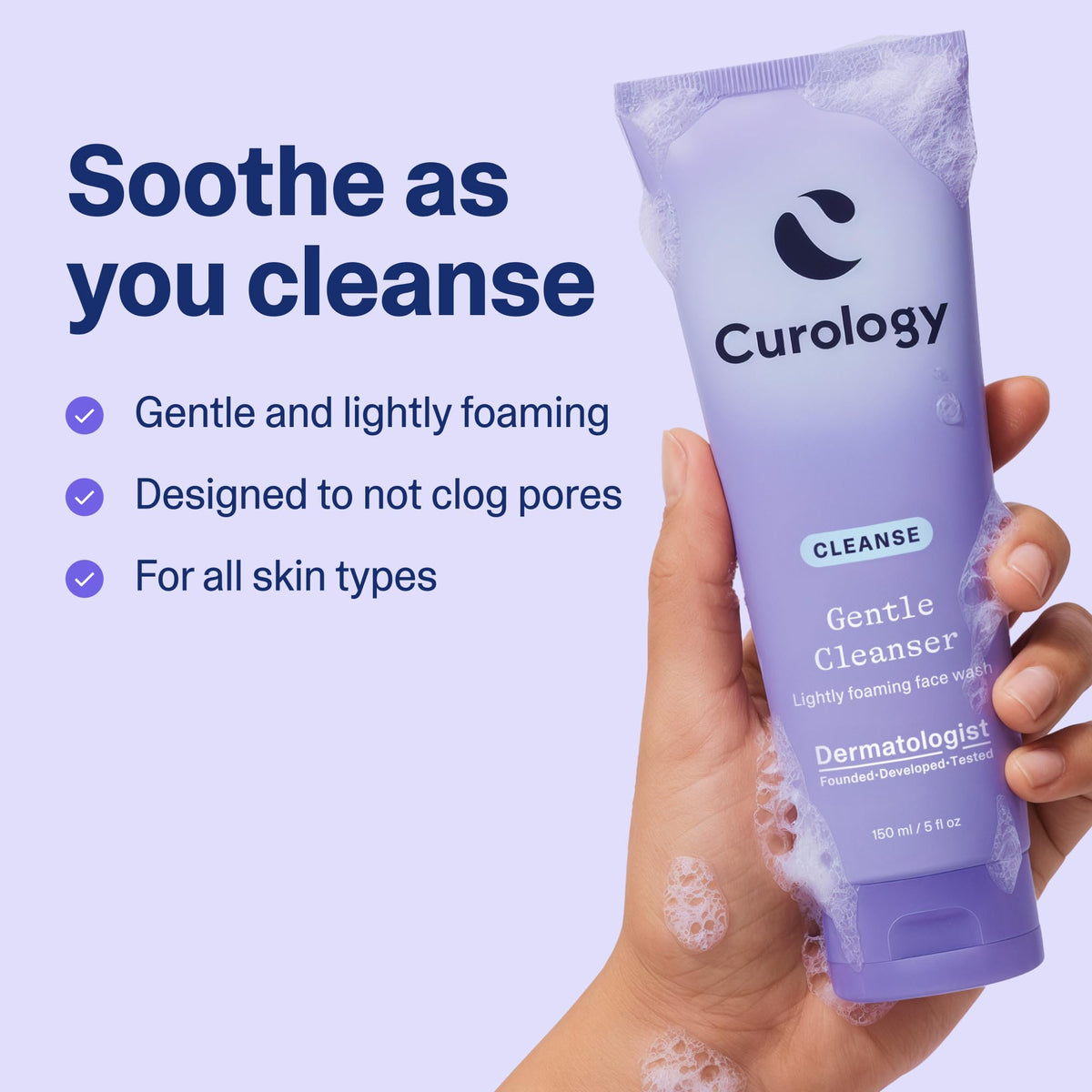 Curology Gentle Face Wash packaging side view