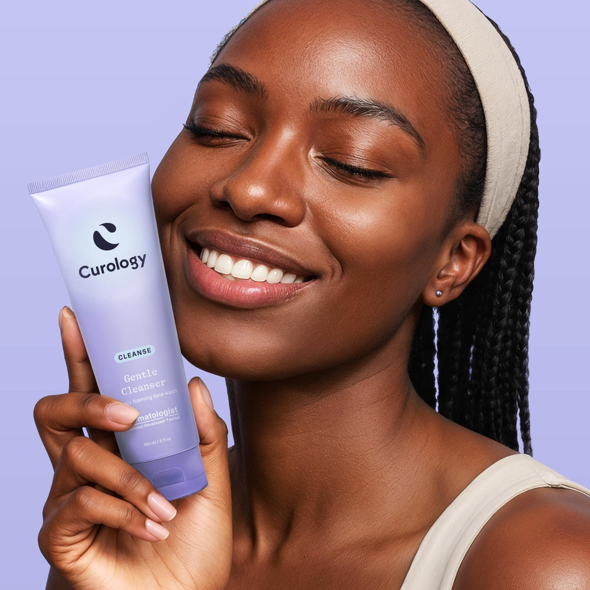 Curology Gentle Face Wash texture showing foaming gel