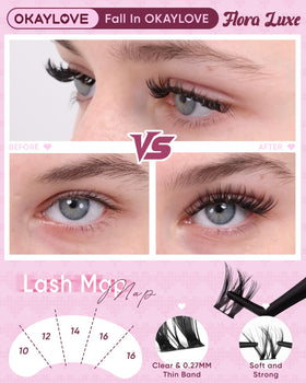 Curved tweezers included in OKAYLOVE lash kit