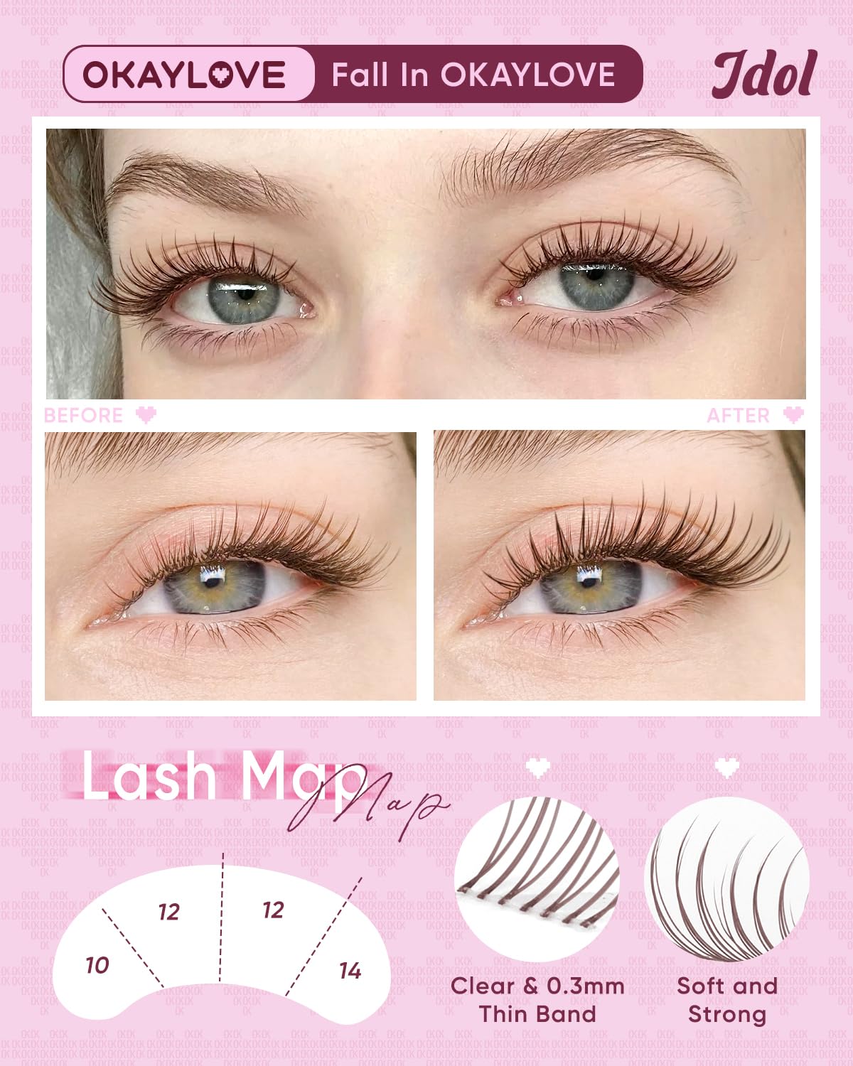 Curved tweezers included in the OKAYLOVE lash kit