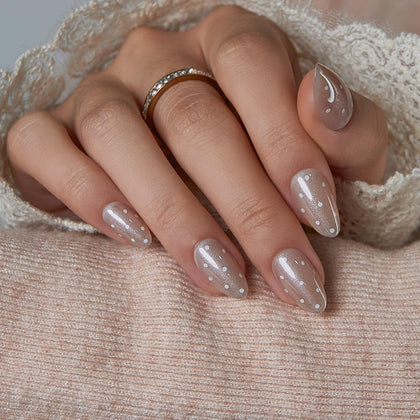 CurvLife Extra Short Almond Press On Nails in Wine Petal Burgundy front view