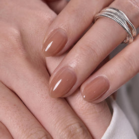 CurvLife Extra Short Almond Press On Nails packaging with included accessories