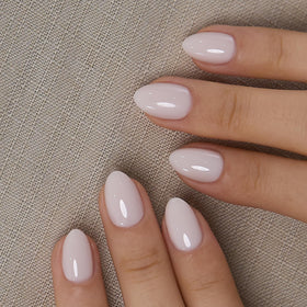 CurvLife Extra Short Oval Press On Nails in Nude Harmony front view