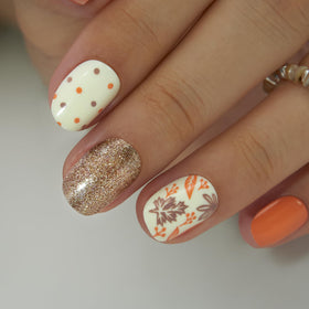CurvLife Extra Short Press On Nails showing glossy French tip design