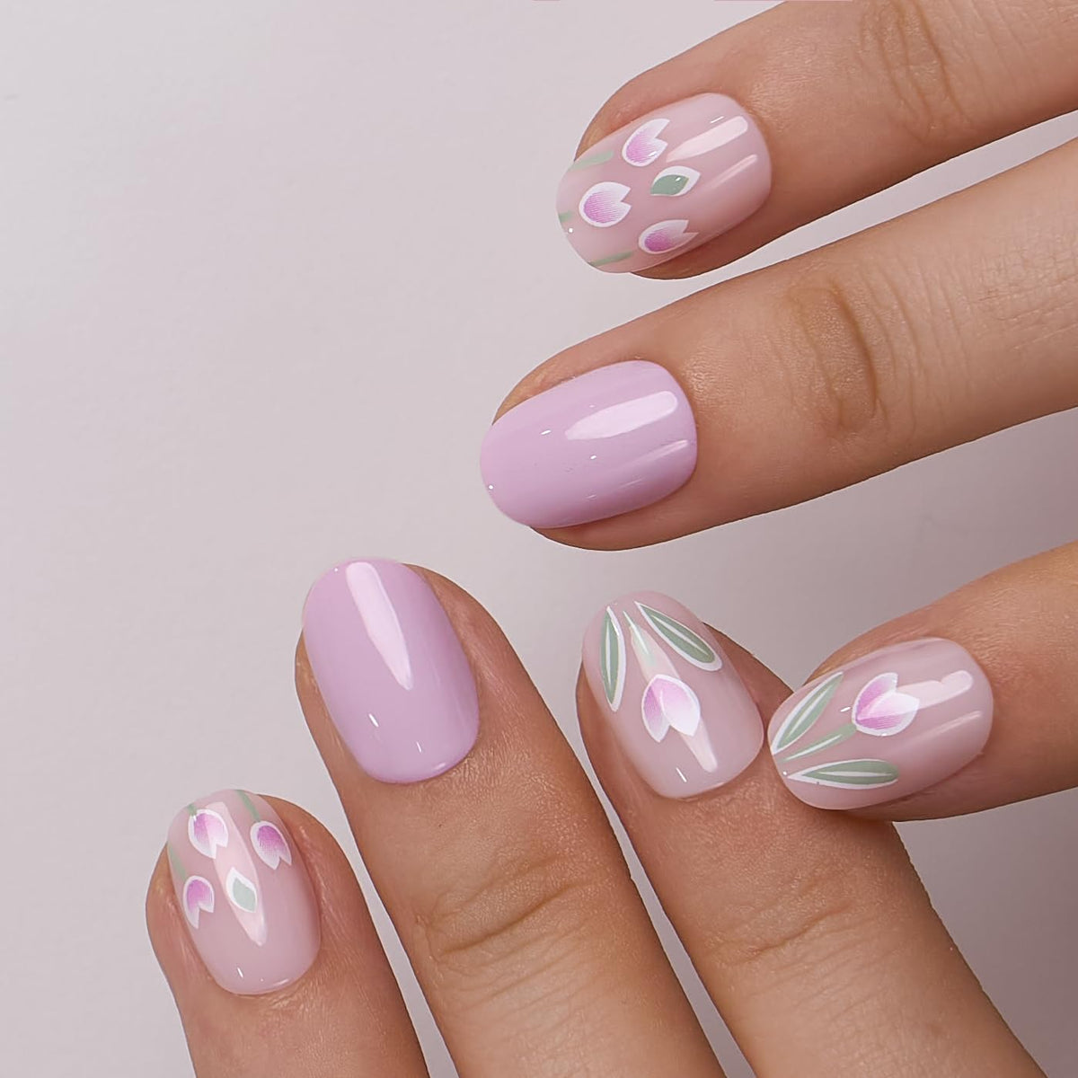 CurvLife Extra Short Square Press On Nails Tulip Whisper Nude packaging