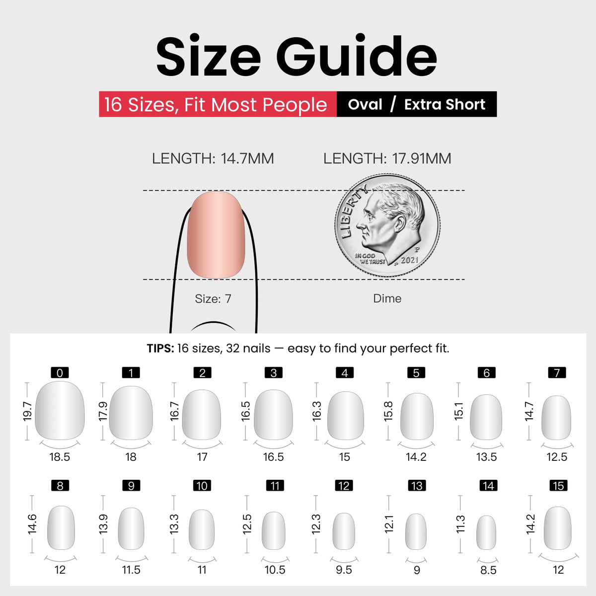 CurvLife Extra Short Square Press On Nails with adhesive tabs
