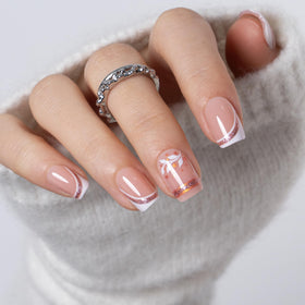 CurvLife French Tip Press On Nails in packaging
