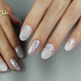 CurvLife Glitter Press On Nails close-up of soft gel texture