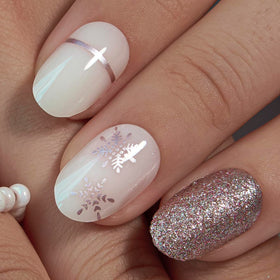 CurvLife Glitter Press On Nails with accessories including storage box and nail glue
